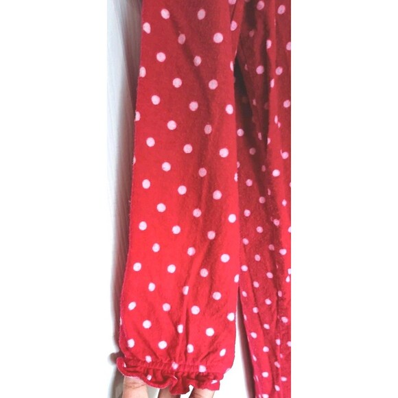 Noble Mount Flannel Nightgown Sz Medium Red Polka Dot Ruffle Cottagecore Granny - Picture 6 of 7